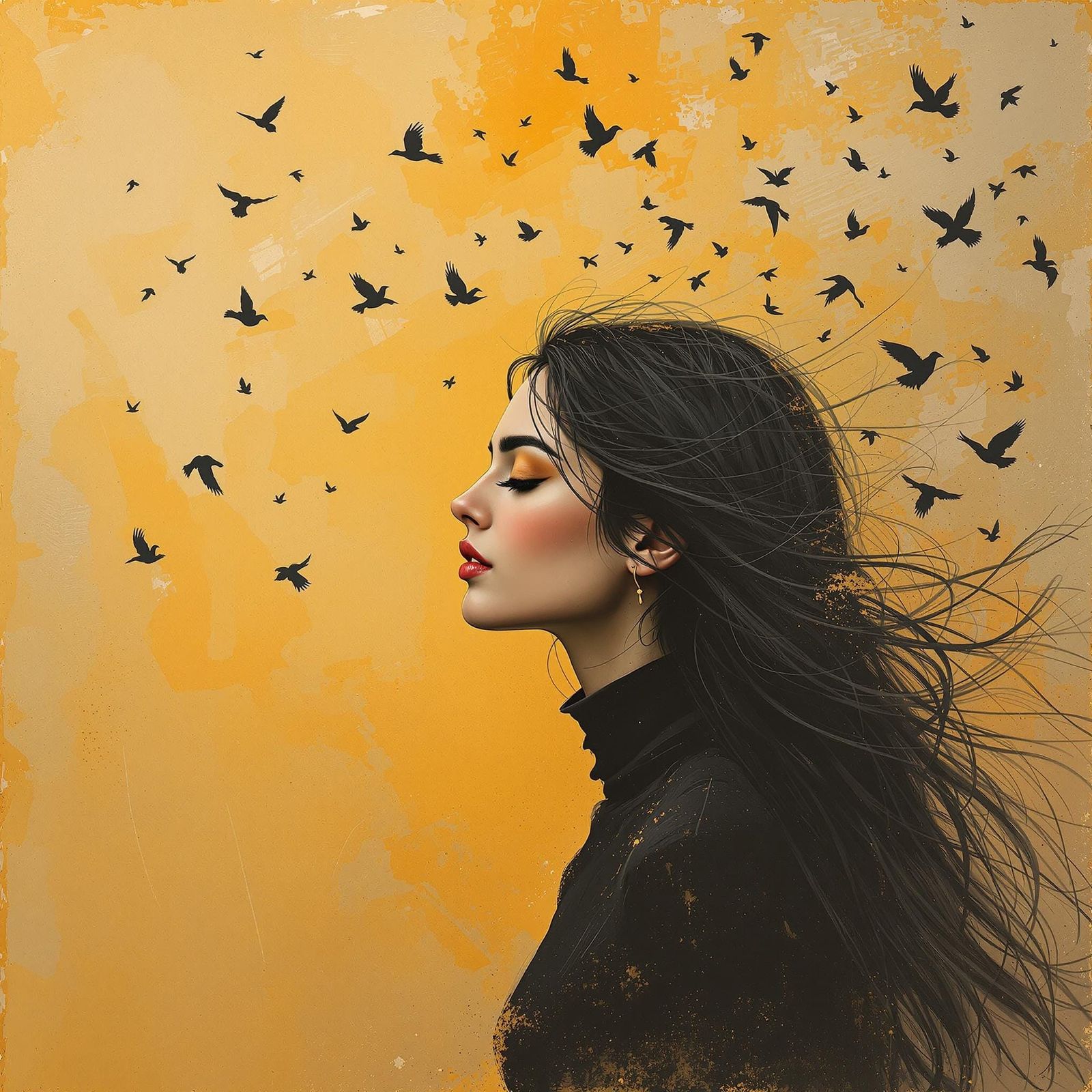 Impressionist Portrait of a Contemplative Woman