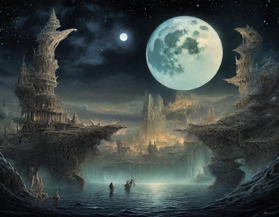 Glowing Infaunal Creatures in Moonlit Shadows