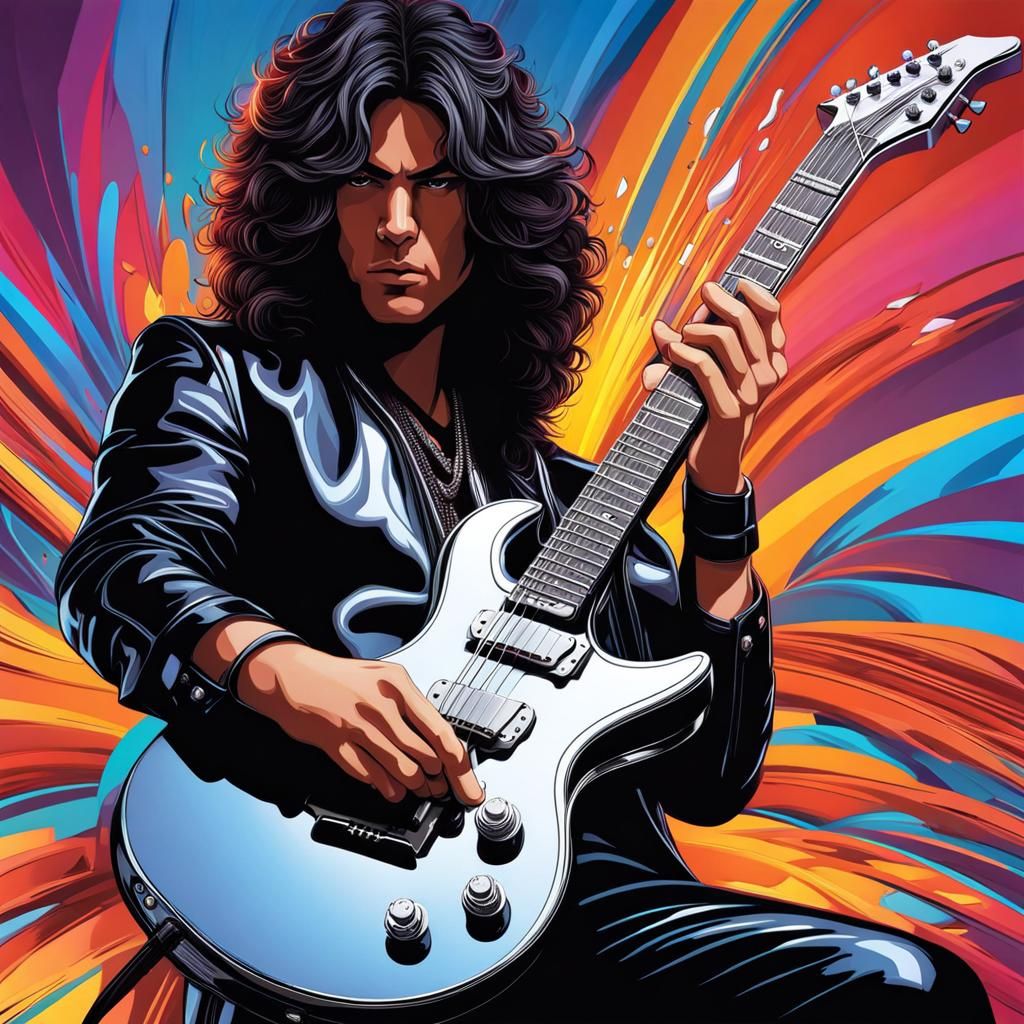 Chrome Heavy Metal Flower Splash Art