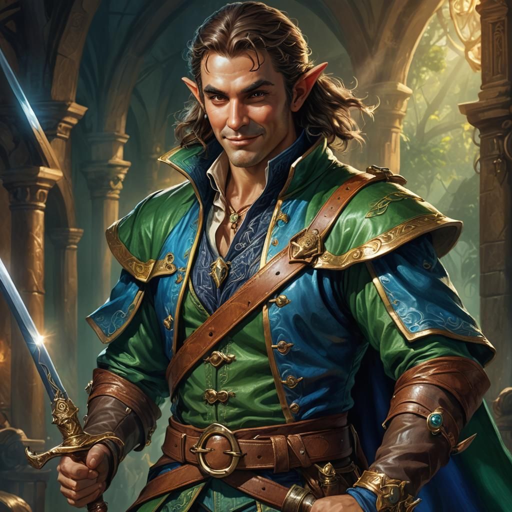 Elf Swashbuckler Concept Art in High Fantasy Style