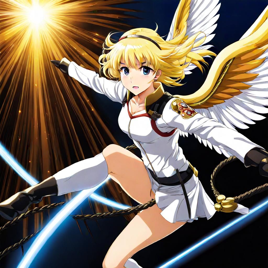 Anime Angel Doing Aerial Stunts