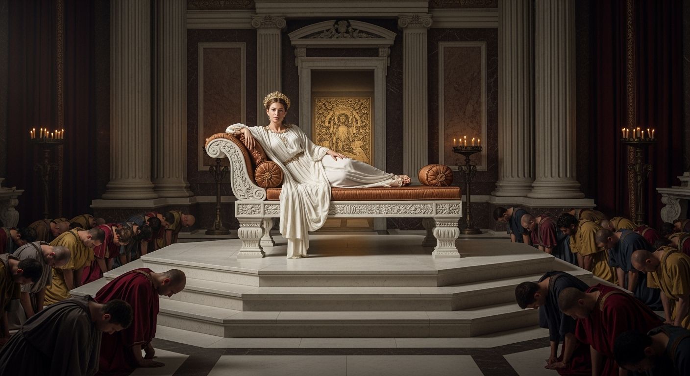 Roman Empress in Imperial Palace Throne Room