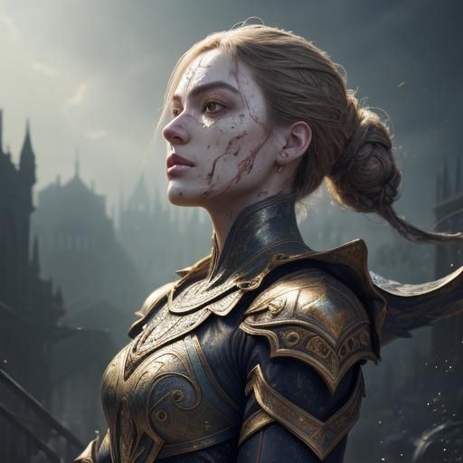 Girl in Abandoned Warehouse: Detailed Matte Painting