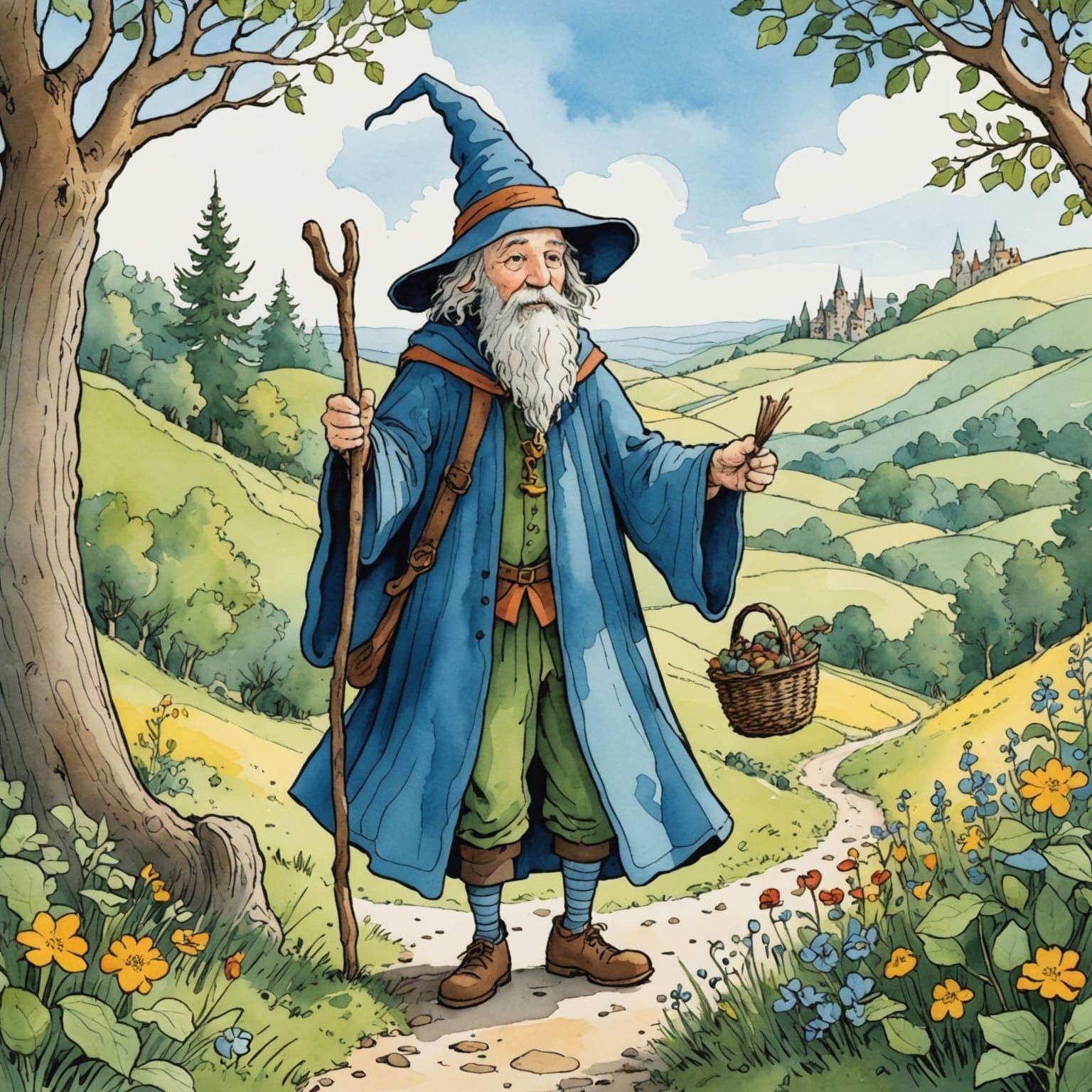 Wizard Illustration in Storybook Style