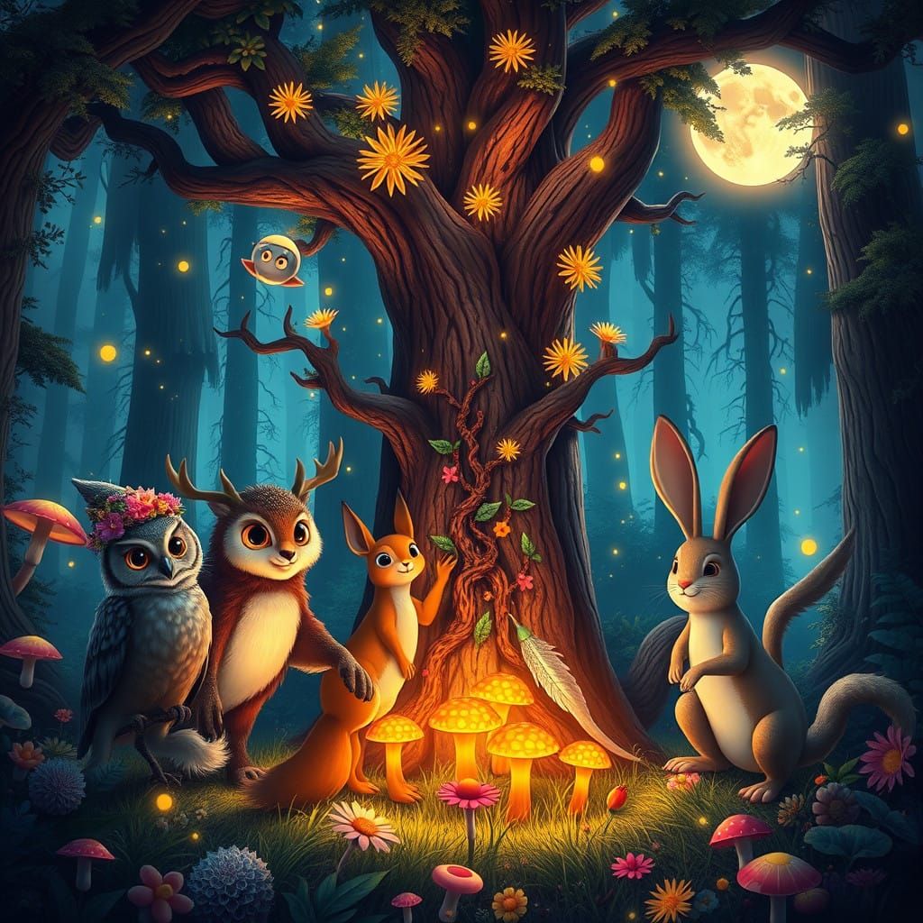 Fantastical Forest Festival in Vibrant Colors