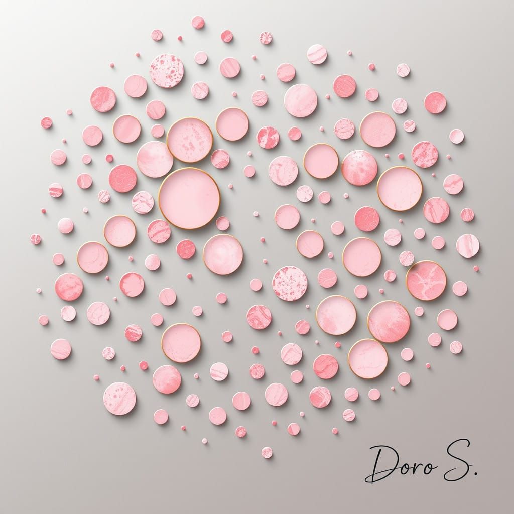 Cosmic Scrapbooking Page with Gold Border and Pastel Hues