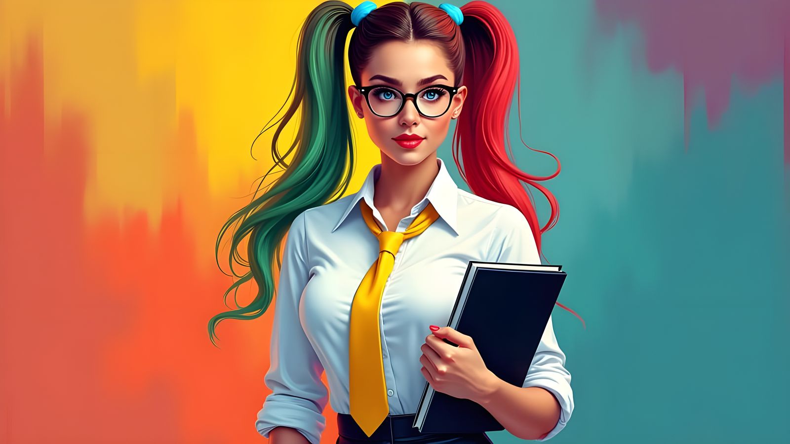 Confident Fitness Icon in Vibrant Digital Art