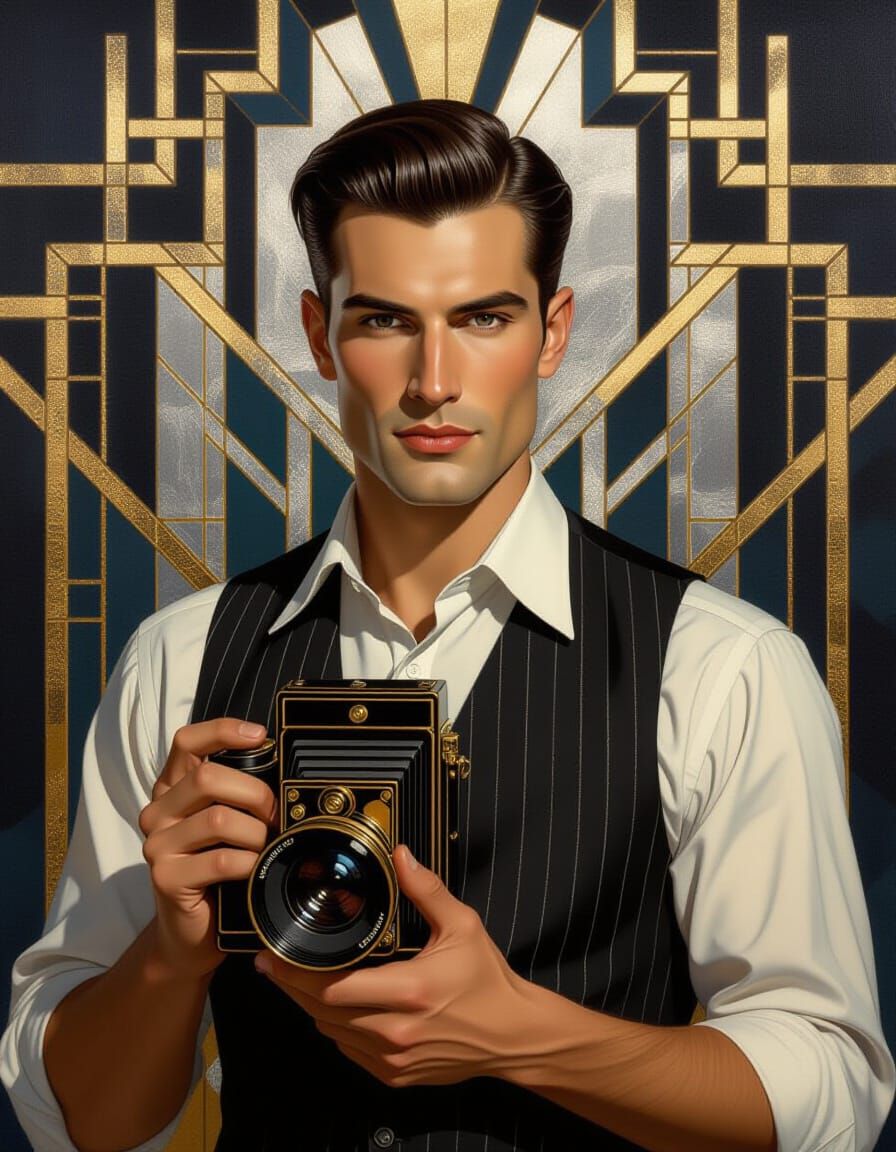Art Deco Portrait of a Photographer