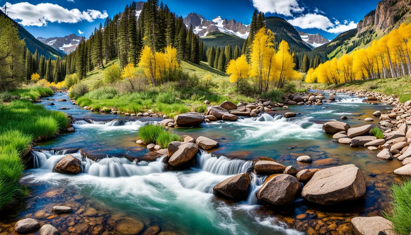 Colorado Mountain Stream in Hyperrealistic Style