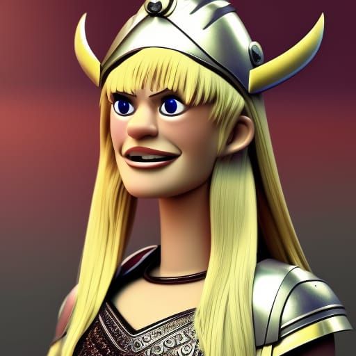 Blonde Centurion in 3D Digital Art Style