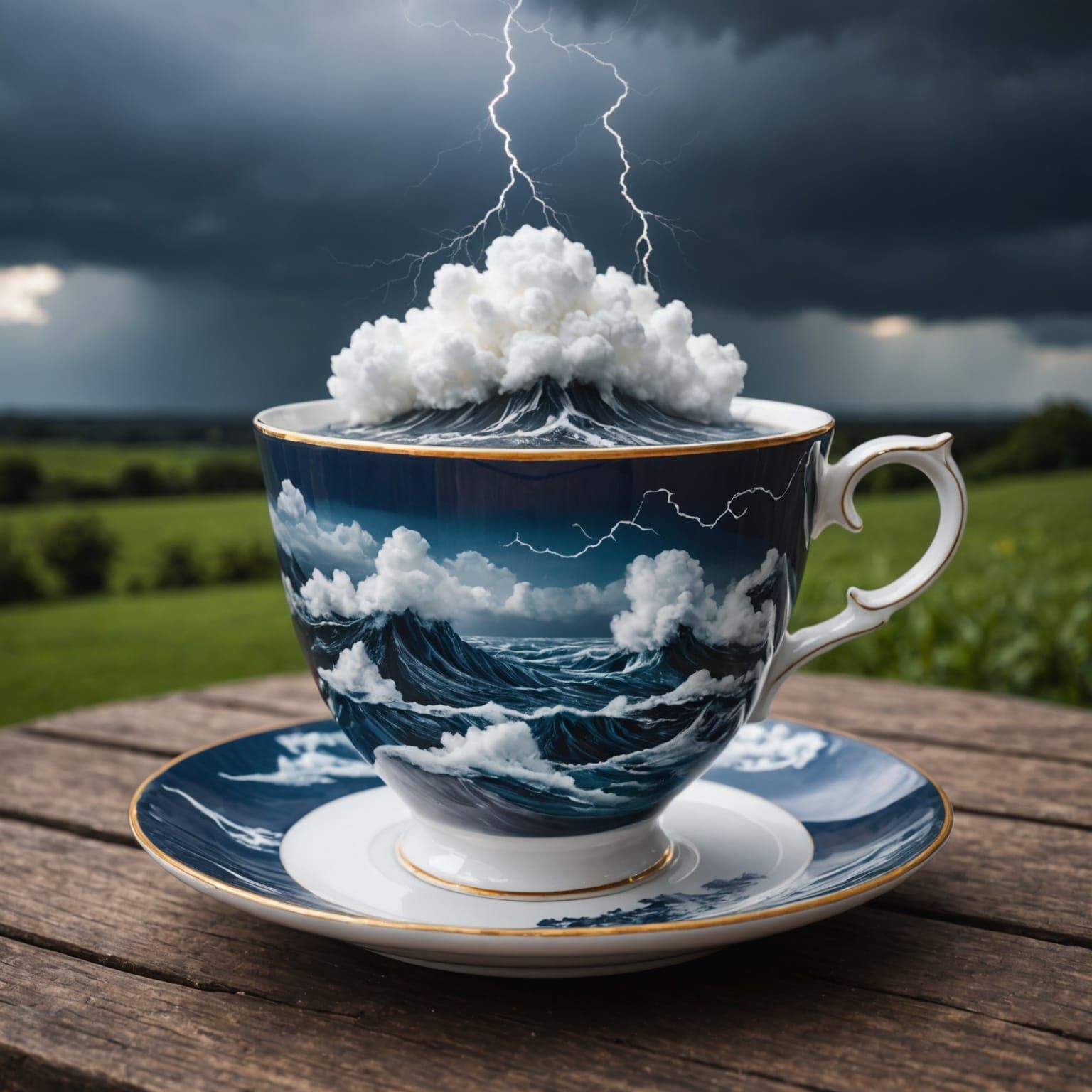 Tempestuous Teacup: AI Generates a Storm
