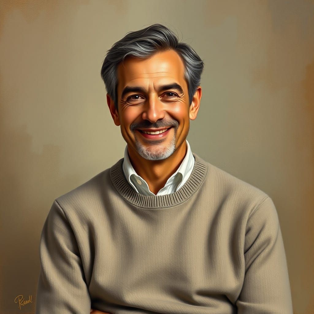 Warm Portrait of Handsome Gentleman in Earthy Tones