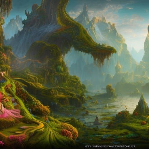 Fantastical Fairytale Landscape in Detailed Matte Painting