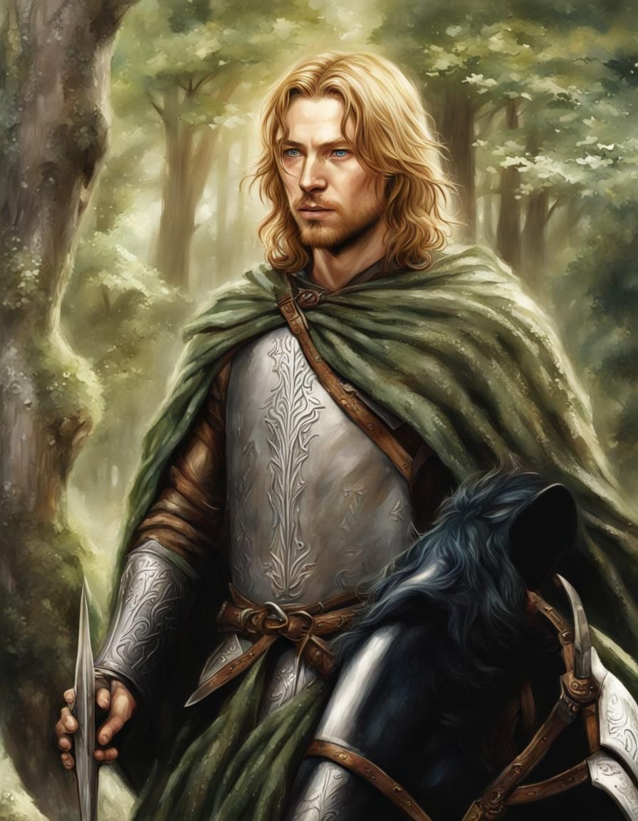 Faramir in the Woods: Detailed Cinematic Render