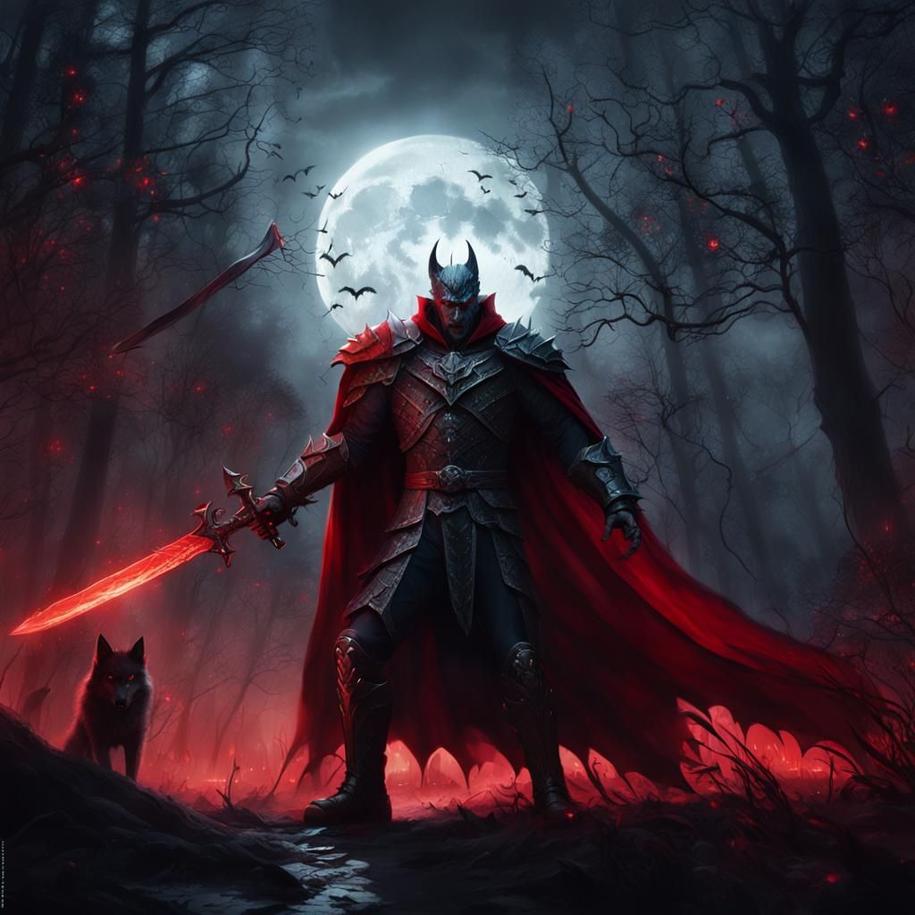 Vampire Lord vs Werewolf: Epic Battle in Dark Forest