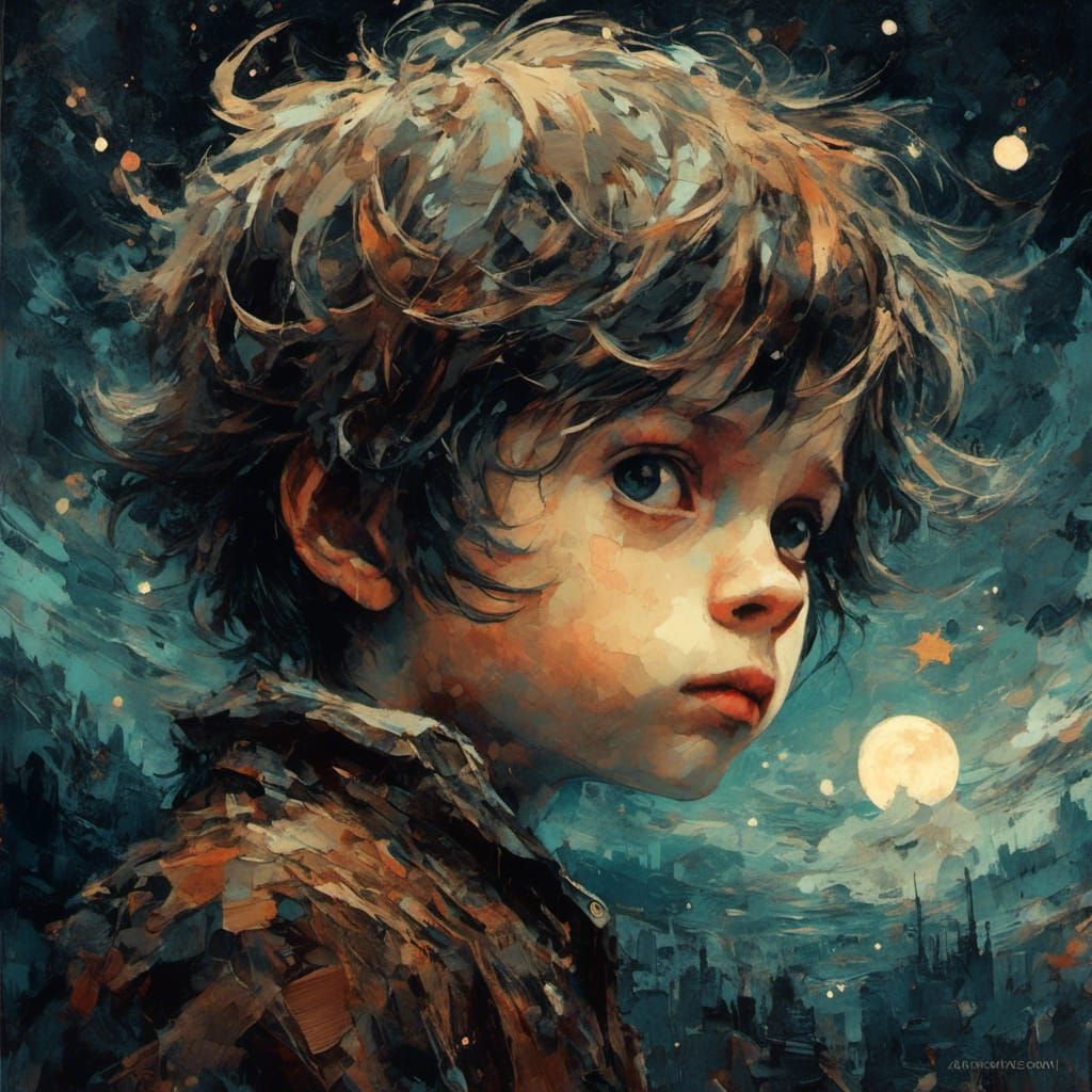 The Little Prince in Starry Night, Macabre Illustration