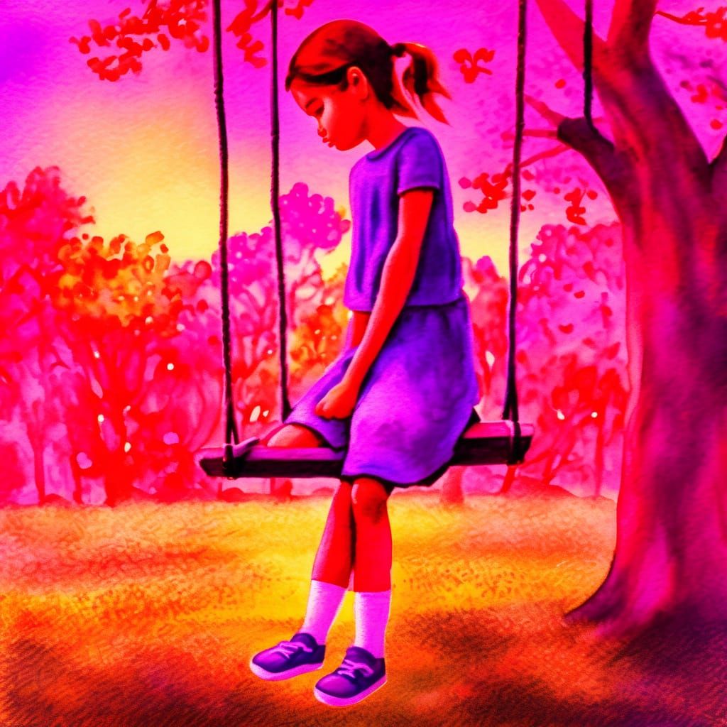 A Whimsical Village Scene at Sunset