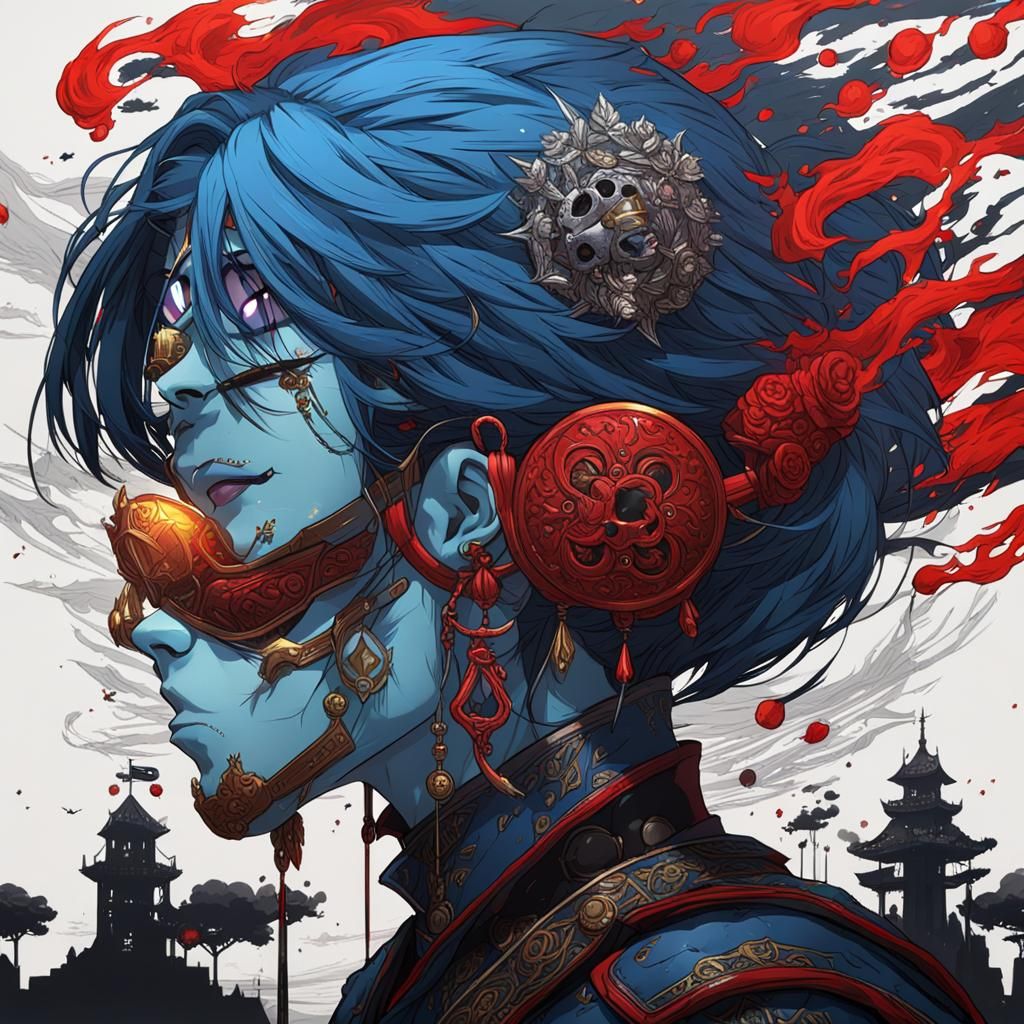 Manga Hero Contemplates Moon in Shonen Style