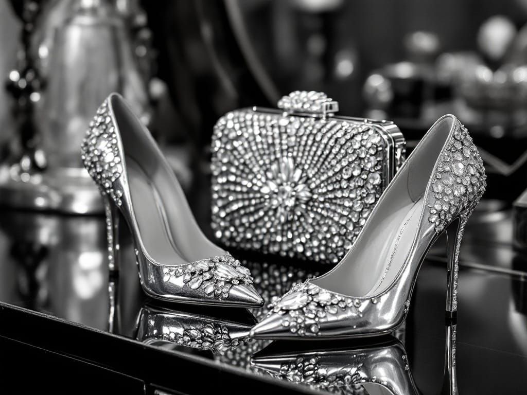 Glamorous Old Hollywood Evening Clutch and Stilettos