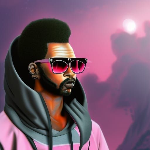 Detailed Matte Painting of Woman with Afro