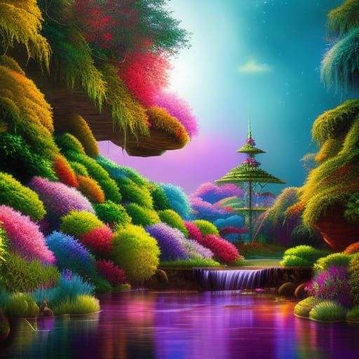 Cheshire Cat in Colorful Whimsical Illustration