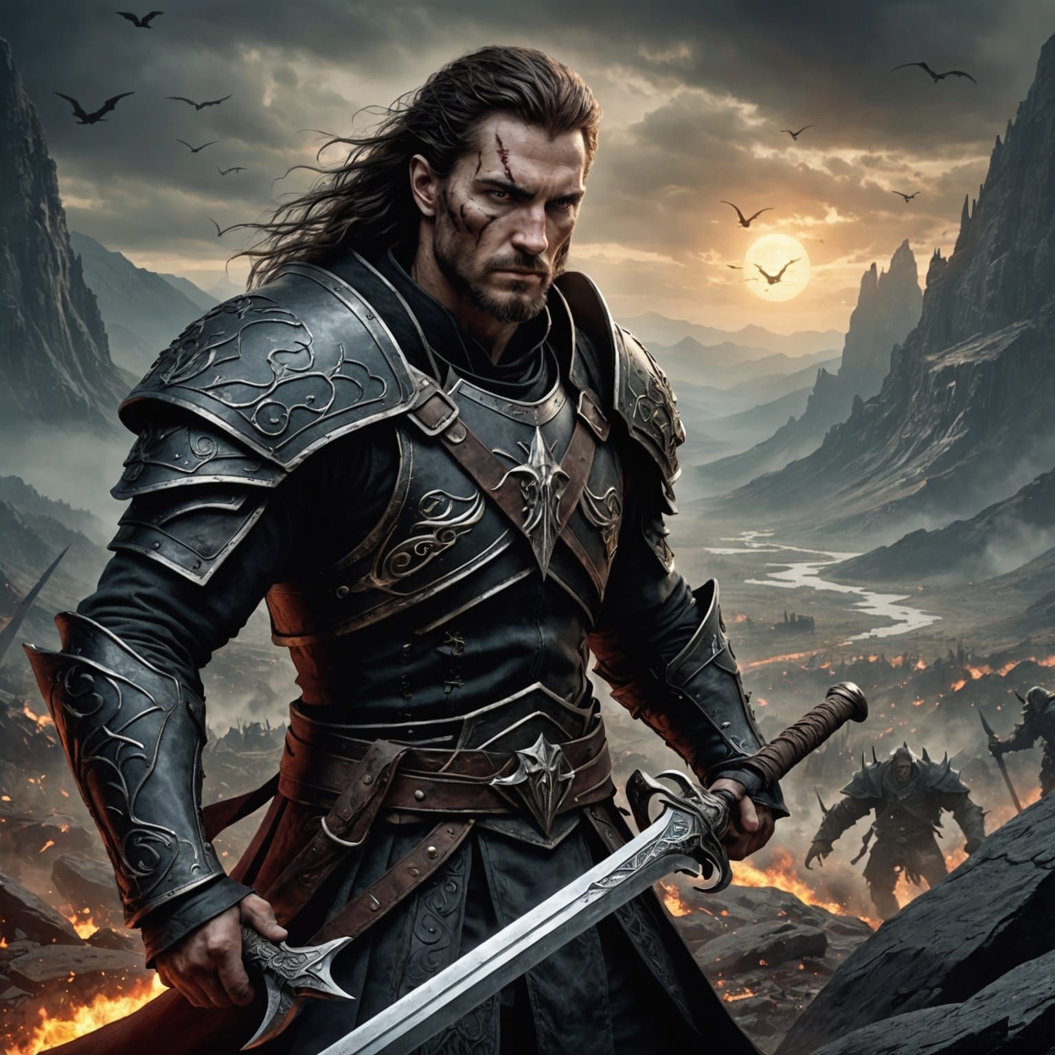 Cursed Warrior's Journey: 3D Anime Art