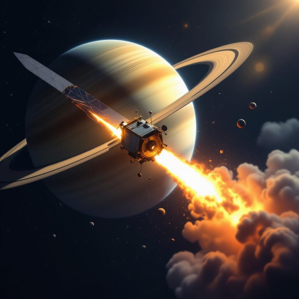 Cassini Spacecraft's Descent Into Saturn Atmosphere