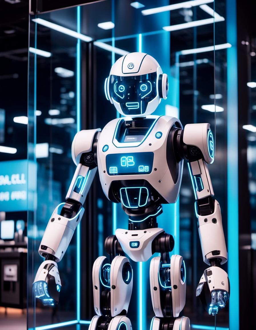 Neon-lit Corporate Utopia in Futuristic Style