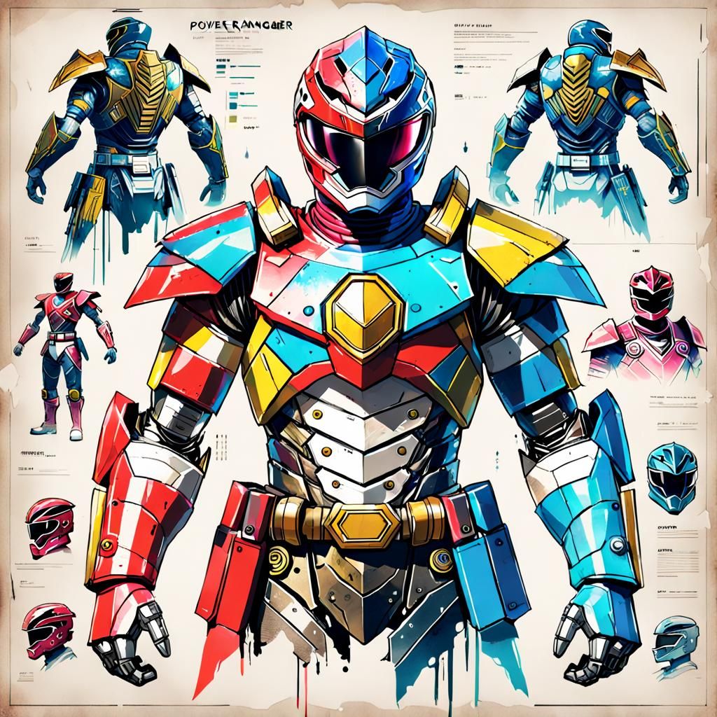 Power Ranger Armor Blueprint Concept Art