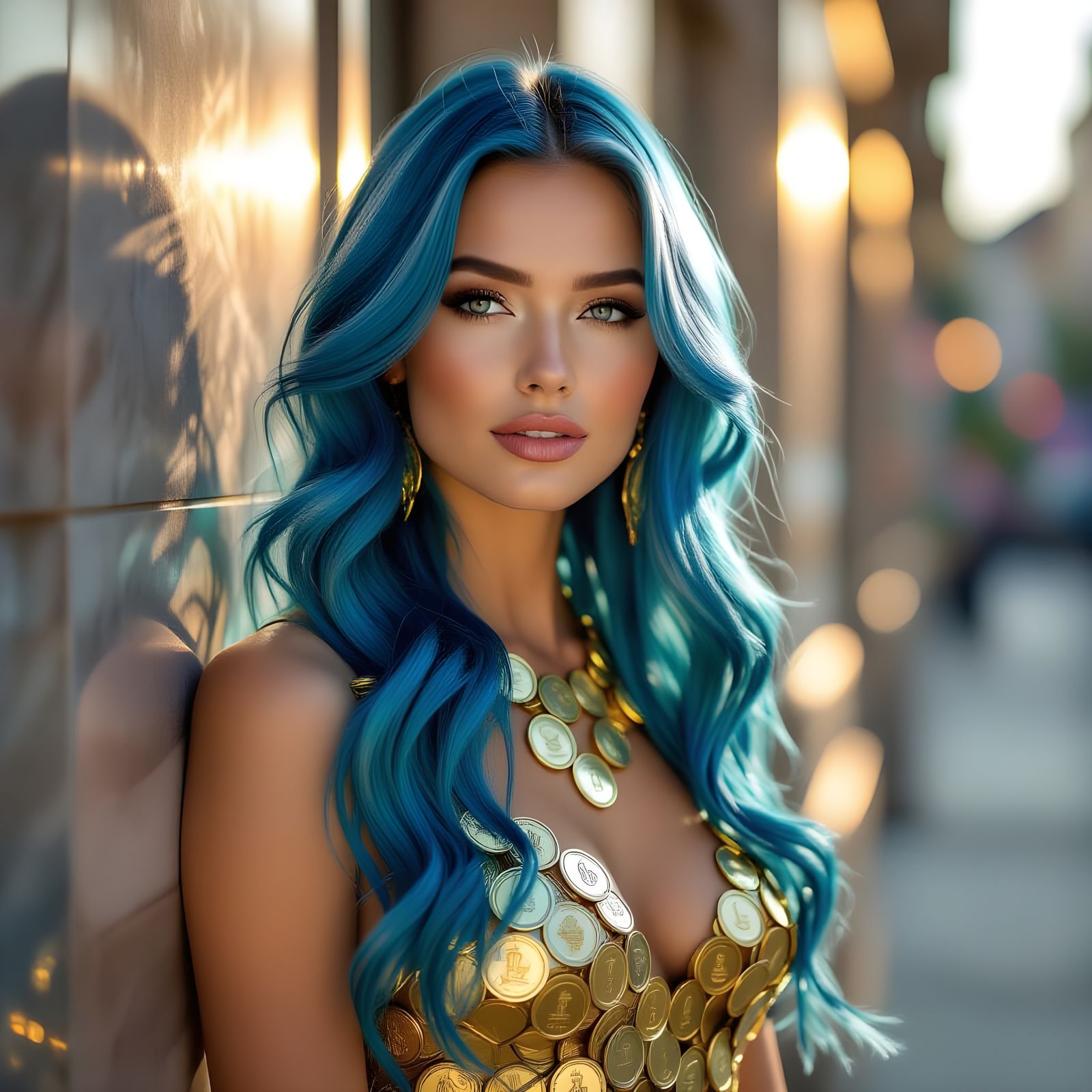 Irish Woman in Coin Dress, Analog Photo