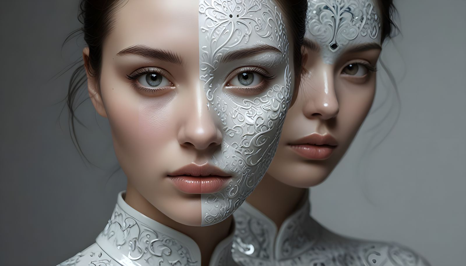 Surreal Portrait: Woman of Chrome and Porcelain