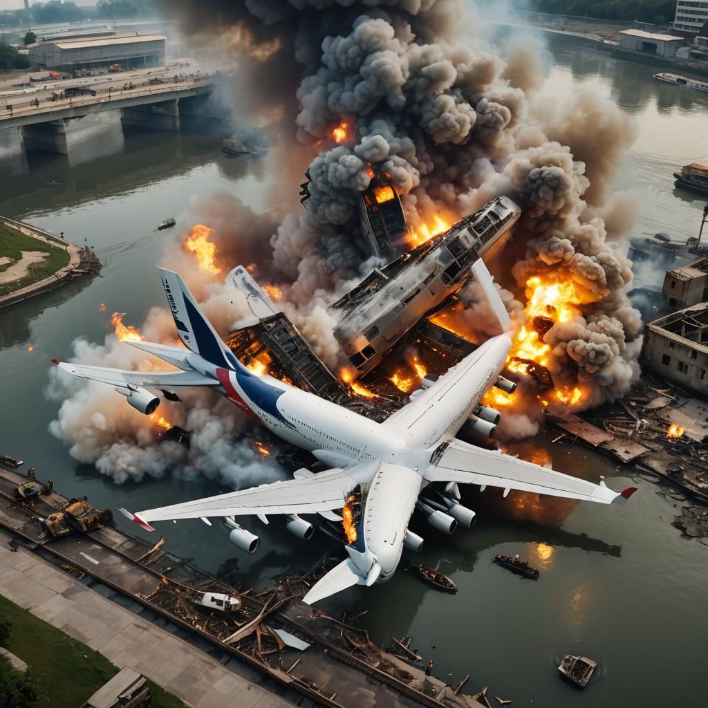 Airbus A-380 Crash Scene at Golden Hour