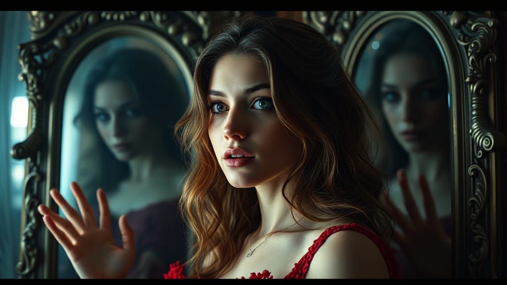 Woman's Reflections Turn Horrifying in Mirror Maze