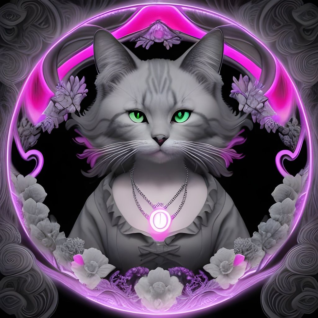 Psychedelic Cat Artwork with Optical Illusions