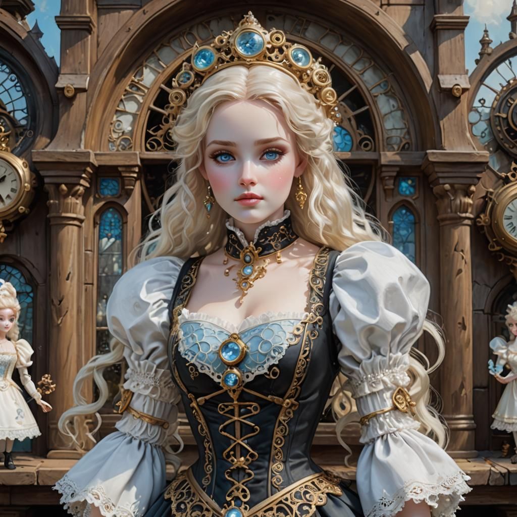 Porcelain Doll Golem in Ethereal Fantasy Style