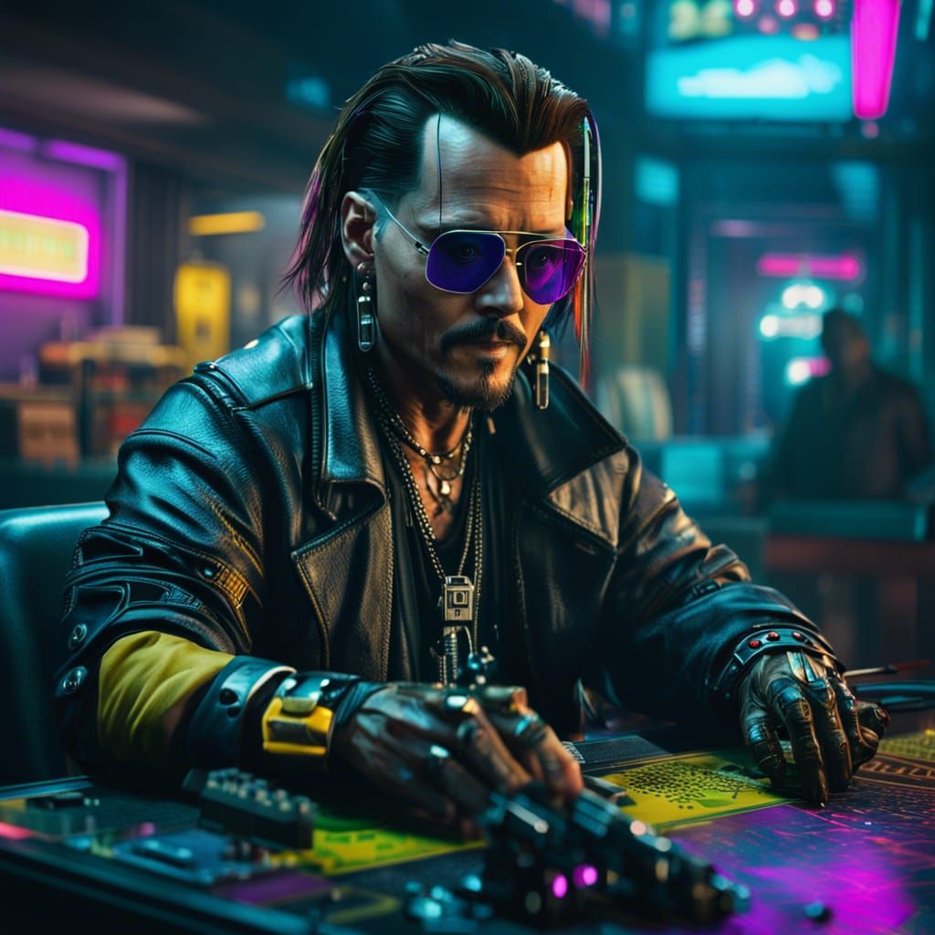 Hyperrealistic Man in Cyberpunk 2077 World