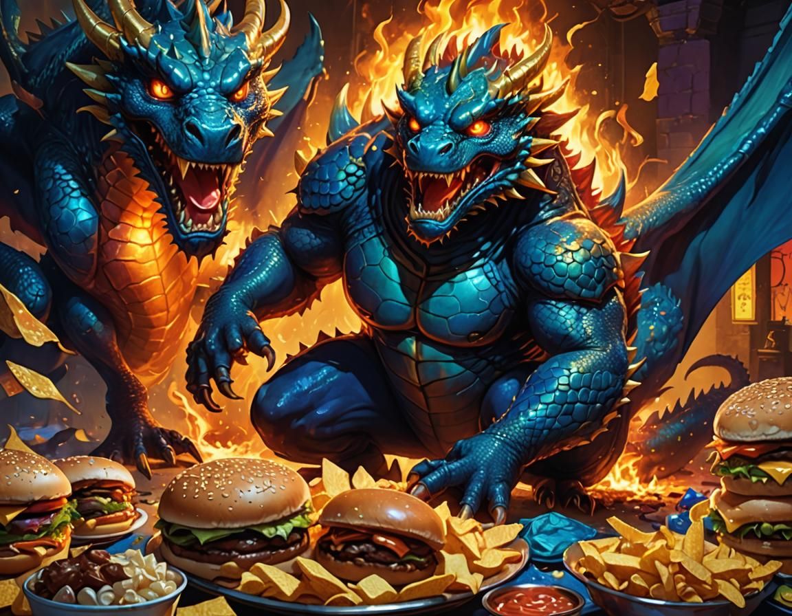 Blue Dragon Emerges from Boy in Dark Fantasy Art