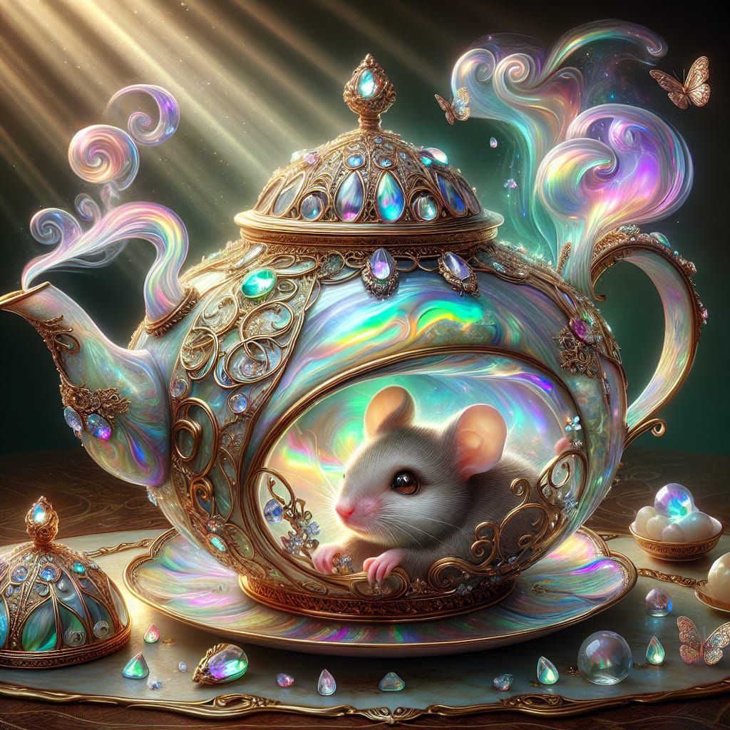 Ethereal Glass Teapot with Mystical Colors