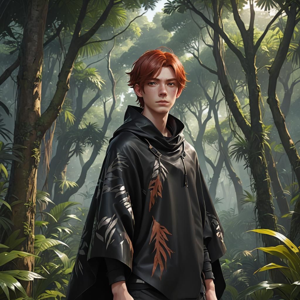 Teen Boy in Jungle, 3D Anime Art