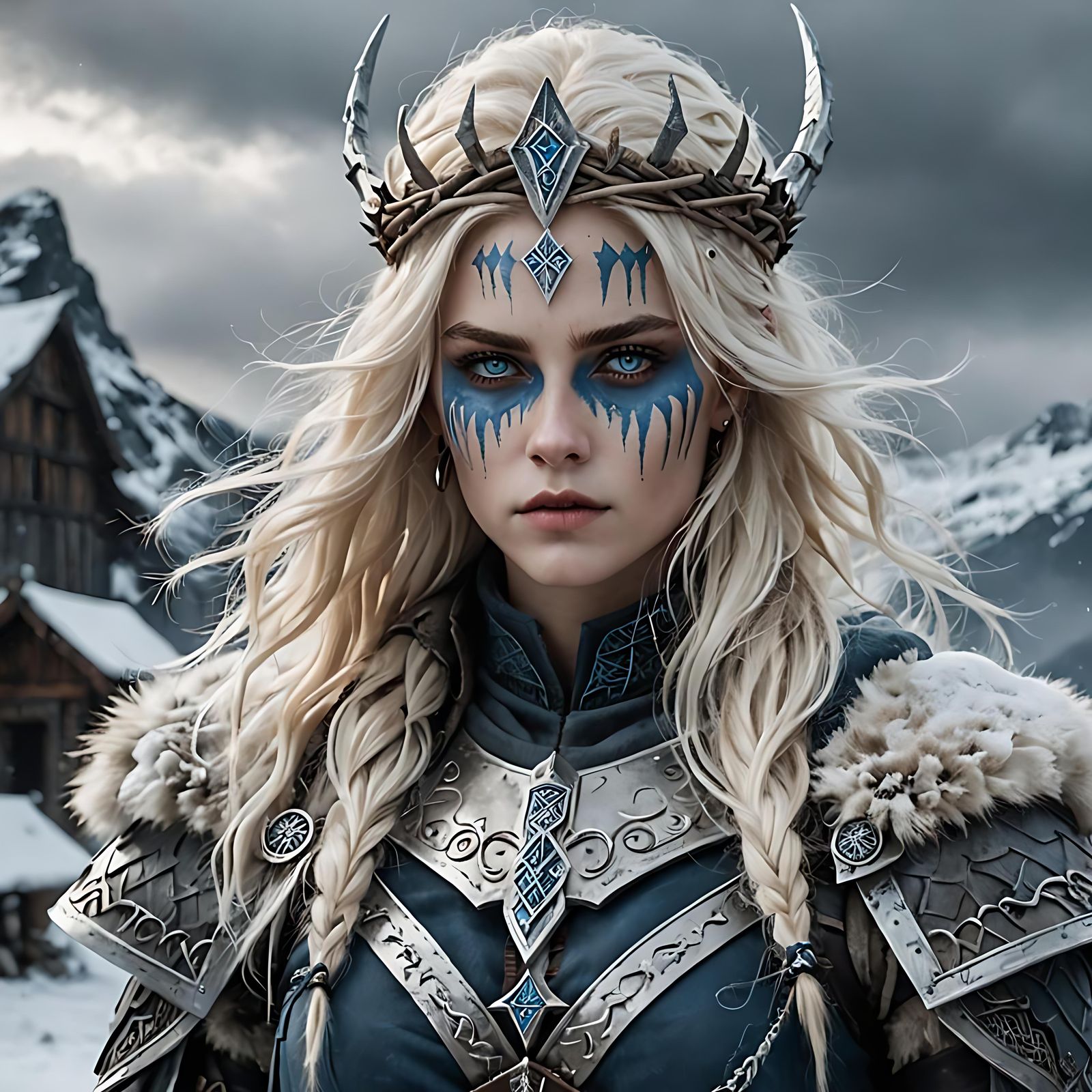 Hexblood Barbarian with Runes and Thorns