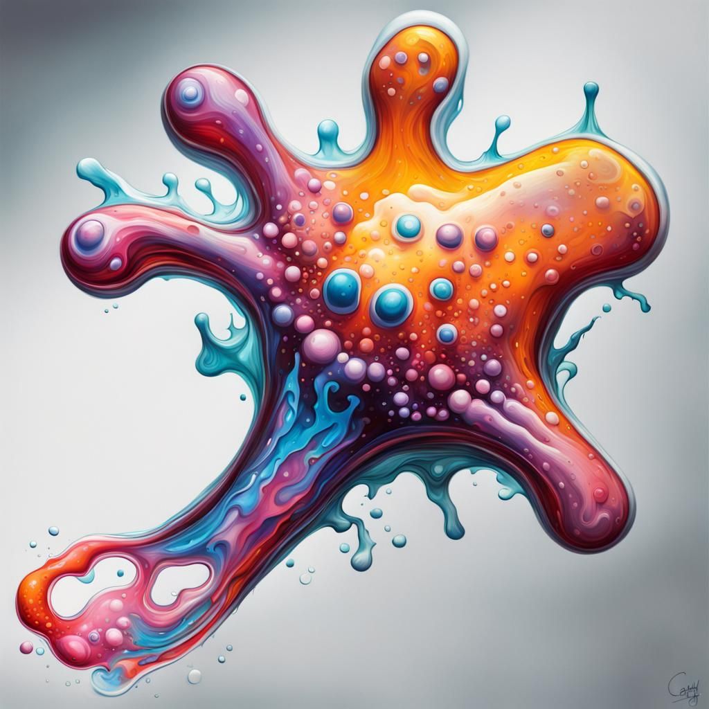 Transparent Amoeba in Graffiti Splash Art