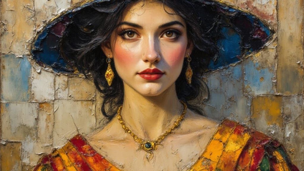 Elegant Princess Portrait with Expressive Brushwork