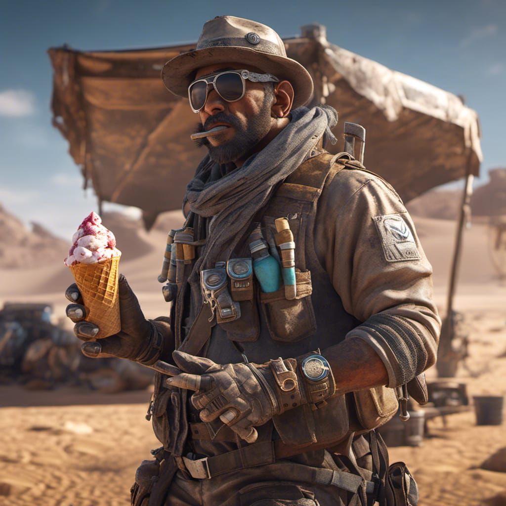 Post-Apocalyptic Ice Cream Vendor, 3D Game Art