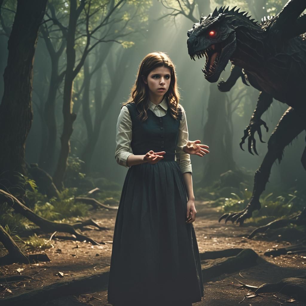 Anna Kendrick and Shadow Monster in Shadow Realm