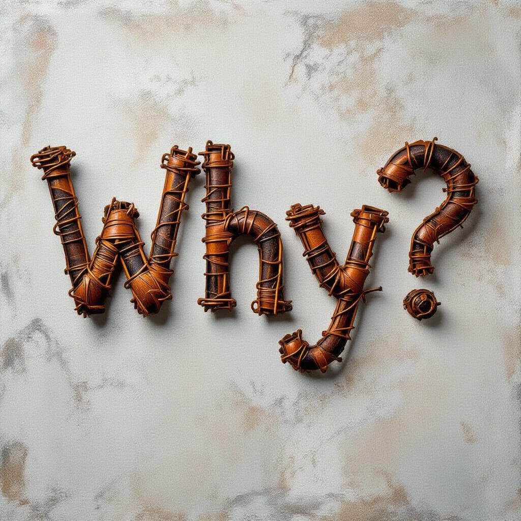 Distressed Copper Wire Sculpture Asks 'Why?'