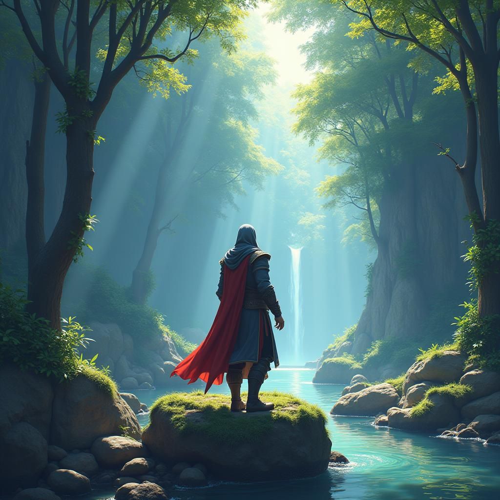 Anime Assassin in Natural Setting: Cel-Shaded Manga Scan