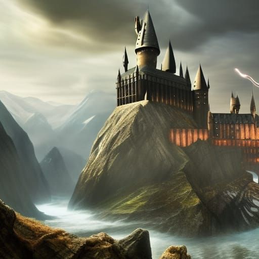 Cinematic Harry Potter Landscape in Detailed Matte Painting