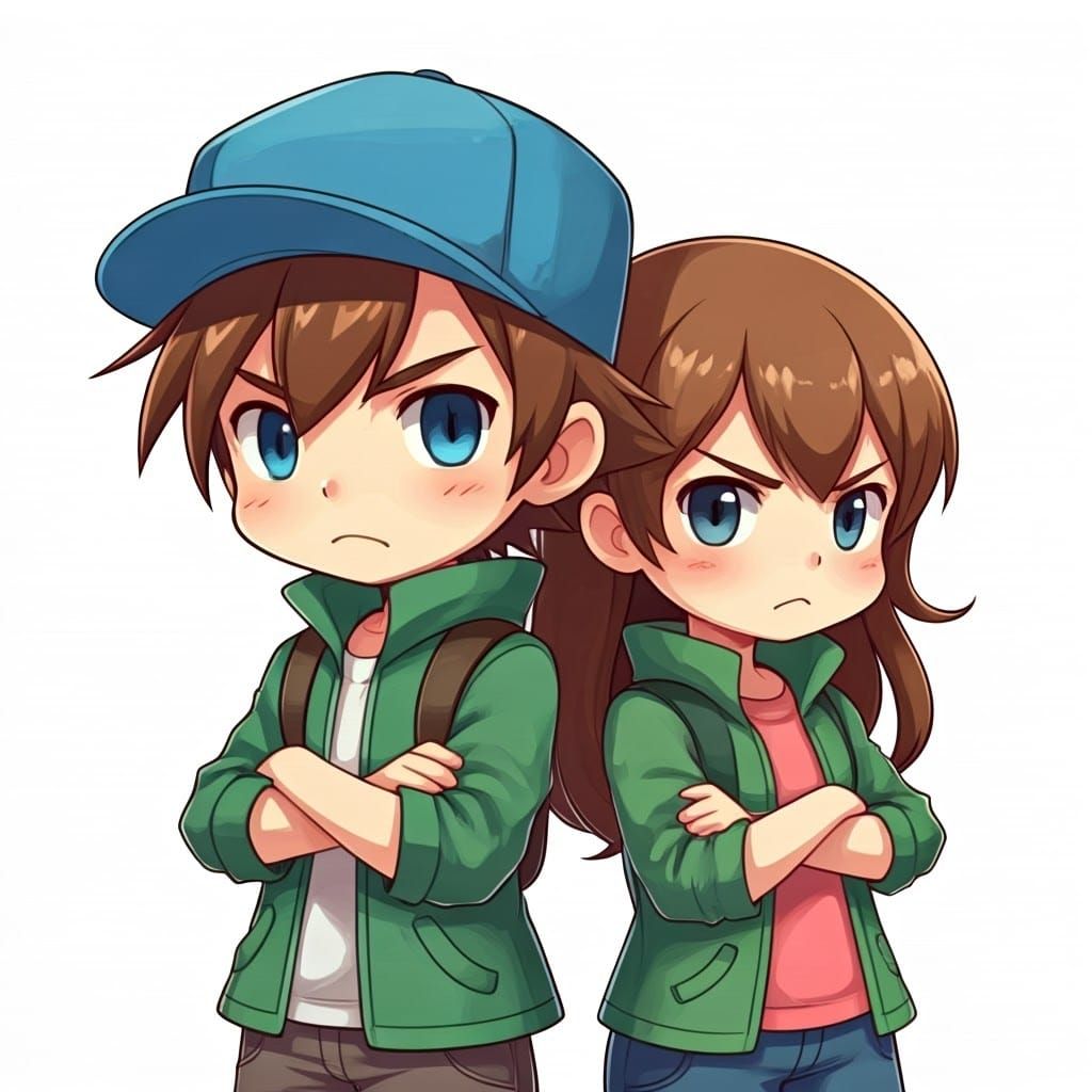 Anime Style Chibi Pokémon Trainer Argument