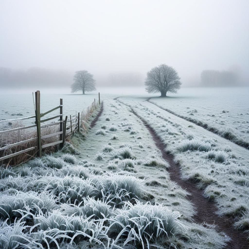 Bleak and Surreal Winter Countryside Scene