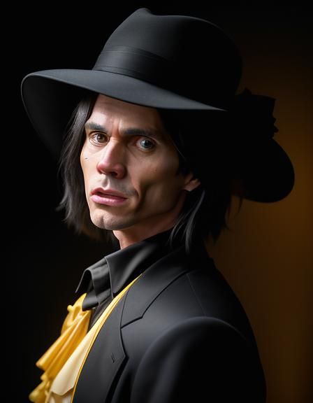 The Mask as Film Still with Dual Pistols